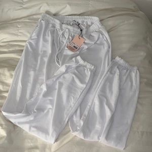 White Tall Missguided Joggers